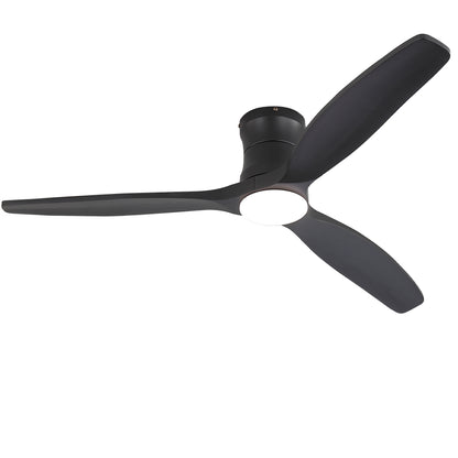 52-Inch Matte Black Ceiling Fan with Light, DC Motor, Silent Operation, for Bedroom & Living Room image 2