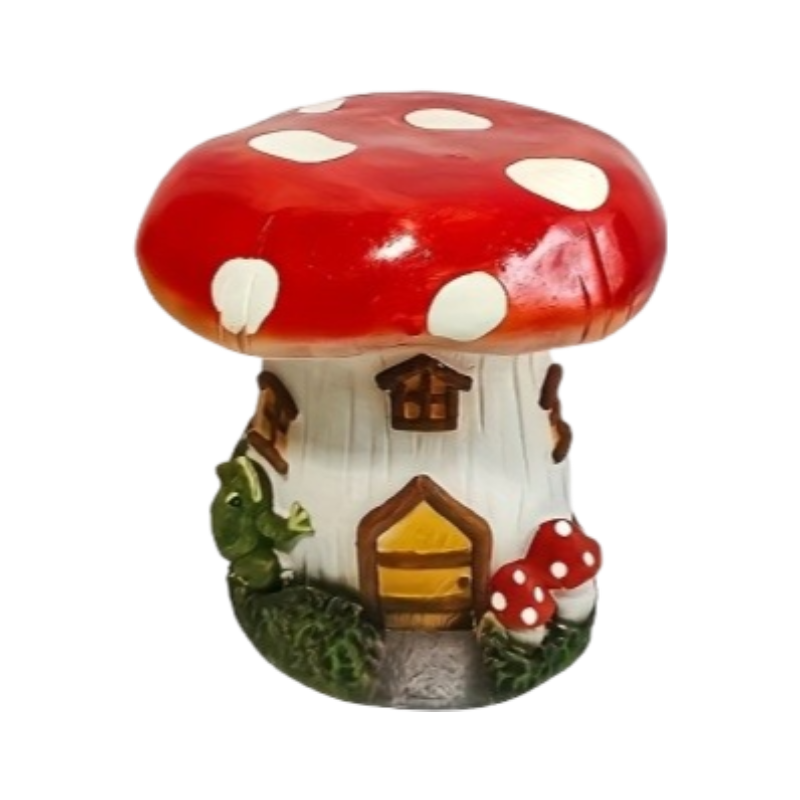 Mushroom house garden stool product infographic