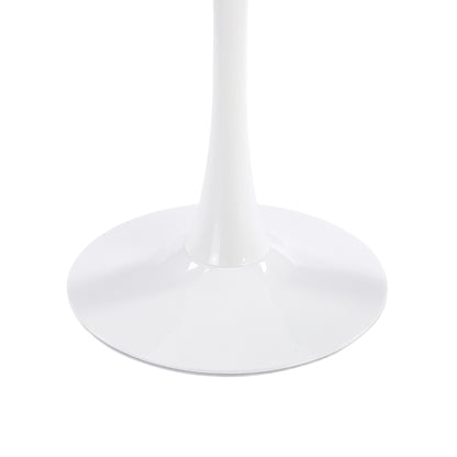 White Square Tulip Table for 2-3 Person, 24" Small Dining Table with Metal Pedestal Base, Modern Kitchen Table for Small Space, Apartment, Bistro, Cafe, Office & Living Room, Matte White MDF Top image 12