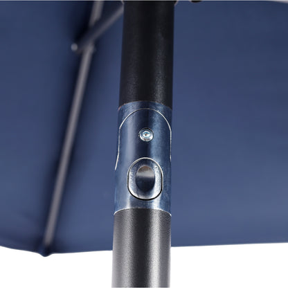 7.5 FT Patio Umbrella, Outdoor Market Yard Umbrella, Sun Shade Umbrella with Push Button Tilt and Crank Mechanism for Garden, Deck, Pool and Backyard, Not Include Umbrella Base, Blue image 11