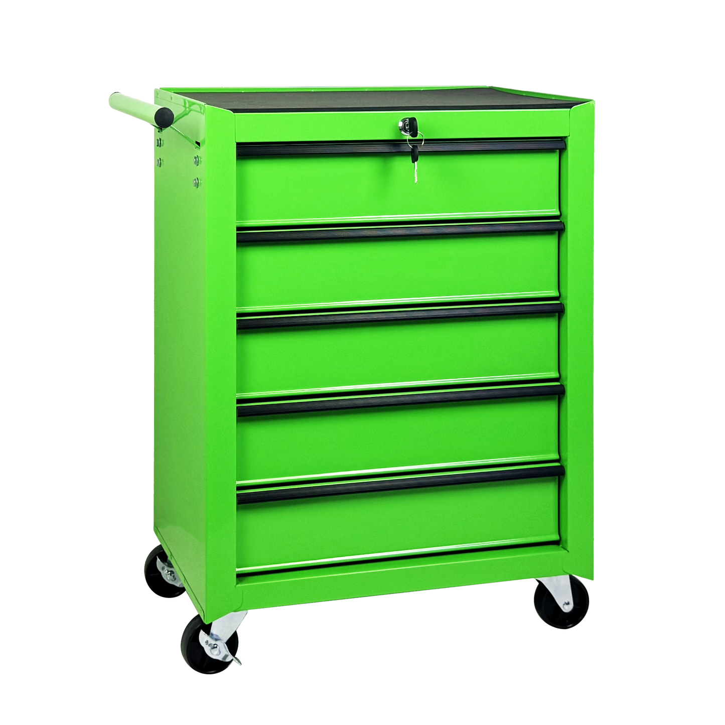 Rolling Metal Tool Chest with 5 Drawers, 20" 5-Drawer Tool Chest Cabinet with Ball Bearing Drawer Slides, Steel Tool Storage Box Organizer -GREEN image 12