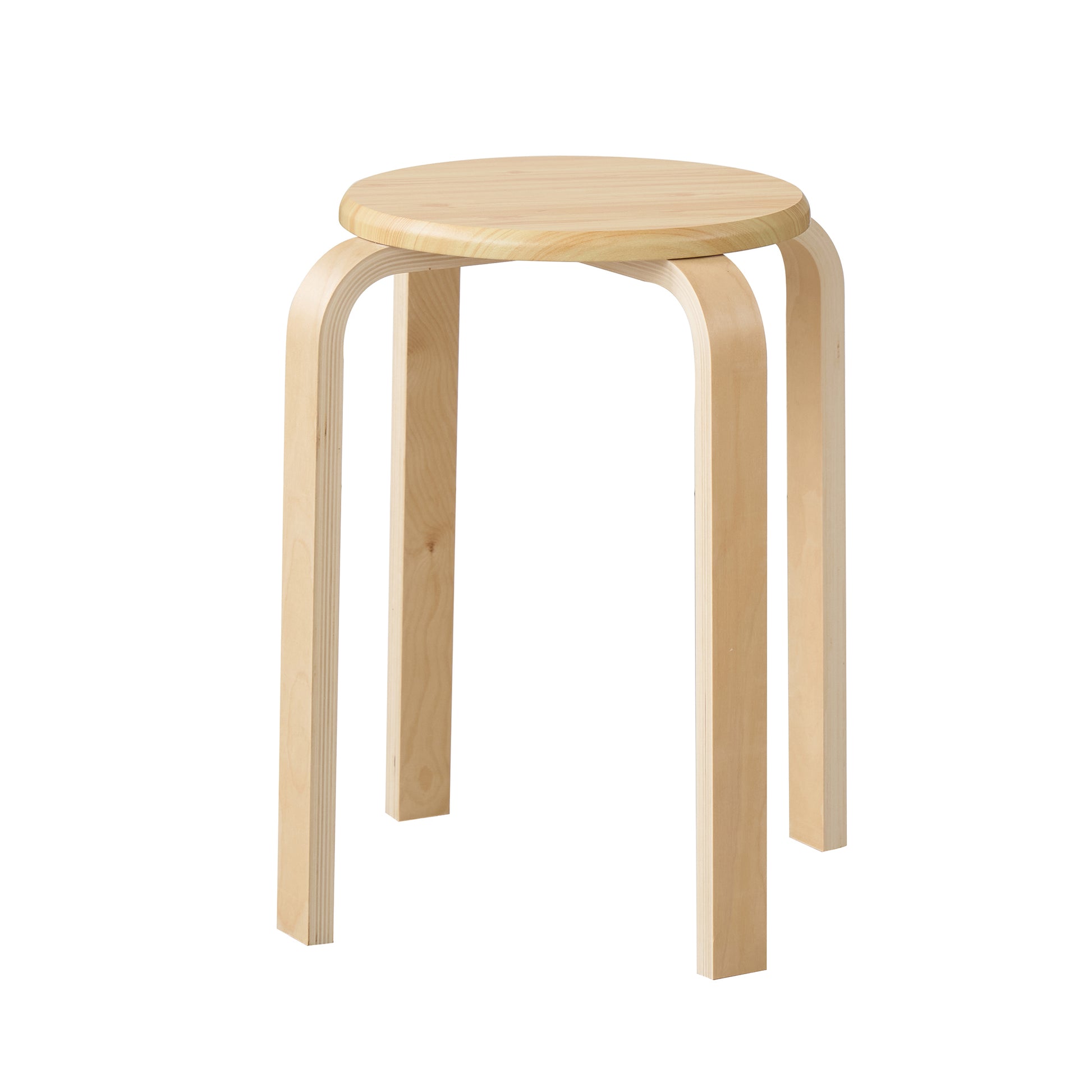 Set of 4 Stackable Stools, Stackable Bentwood Stools, Round Backless Chairs for Dining Room, Kitchen, Classroom image 3