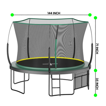 YC 12FT Springfree no Gap Trampoline- Green image 4