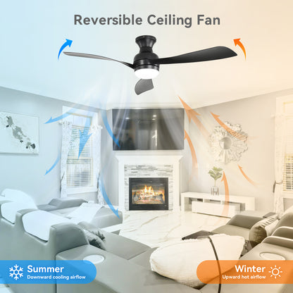 52" Ceiling Fan with Lights, Dimmable LED, Reversible DC Motor, Light Memory, for Bedroom, Living Room, Kitchen image 8