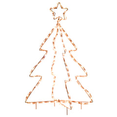 Outsunny 30" Outdoor LED Christmas Tree Rope Lights, LED Outdoor Christmas Decoration with Ground Stakes, Warm White