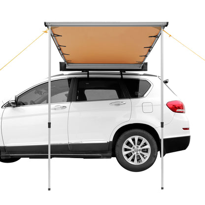 Car Side Awning, Large 4.6'x6.6' Shade Coverage Vehicle Awning, PU3000mm UV50+ Retractable Car Awning with Waterproof Storage Bag, Suitable for Truck, SUV, Van, Campers image 9