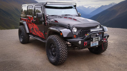 The Avenger Style Replacement Hood Compatible with 2007-2017 Jeep Wrangler JK JKU Unlimited Rubicon Black image 9