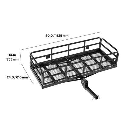 Durable steel hitch cargo carrier for trucks and SUVs