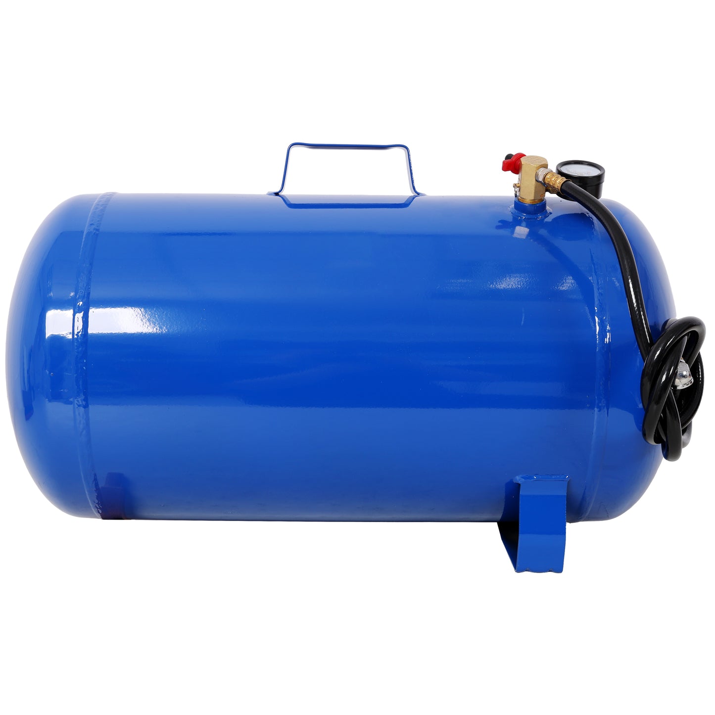 Portable 11 Gallon Air Tank, Lightweight Durable Air Compressor Tank with Pressure Gauge, Safety Valve and 47 Inch Hose for Easy Tool Connection,Blue Colo image 1
