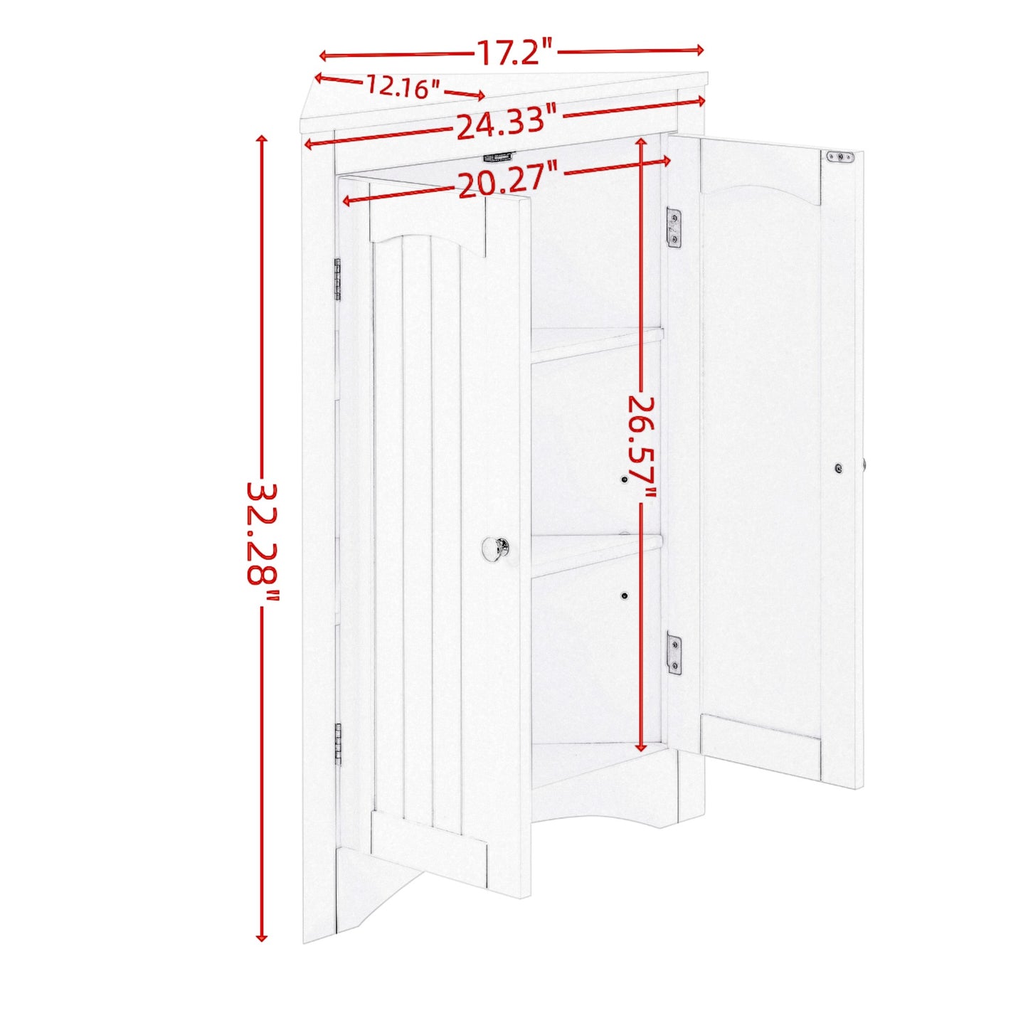 sideboard cabinet,corner cabinet,Bathroom Floor Corner Cabinet with Doors and Shelves, Kitchen, Living Room,Free Standing Storage Cabinet for Bathroom image 11