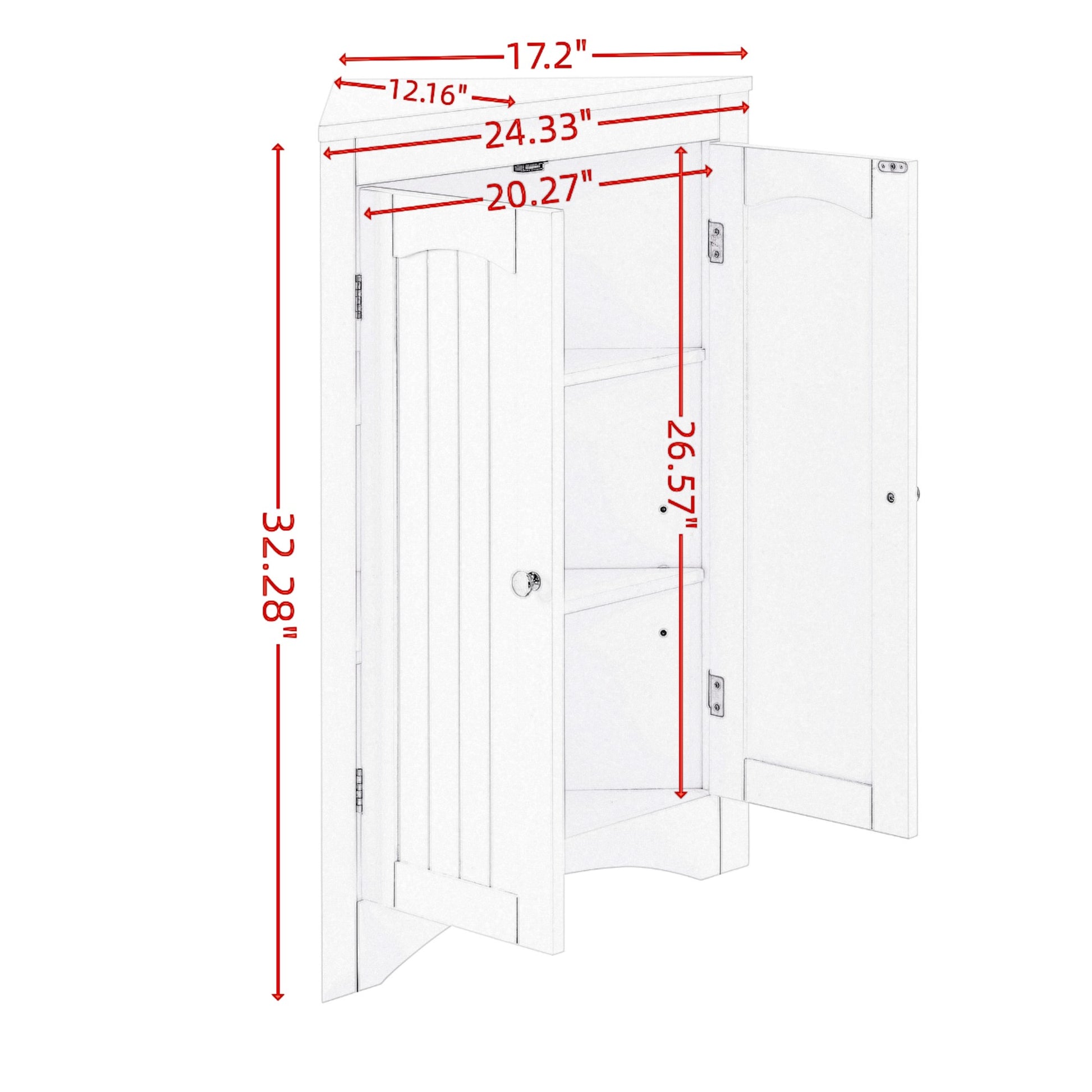 sideboard cabinet,corner cabinet,Bathroom Floor Corner Cabinet with Doors and Shelves, Kitchen, Living Room,Free Standing Storage Cabinet for Bathroom image 11