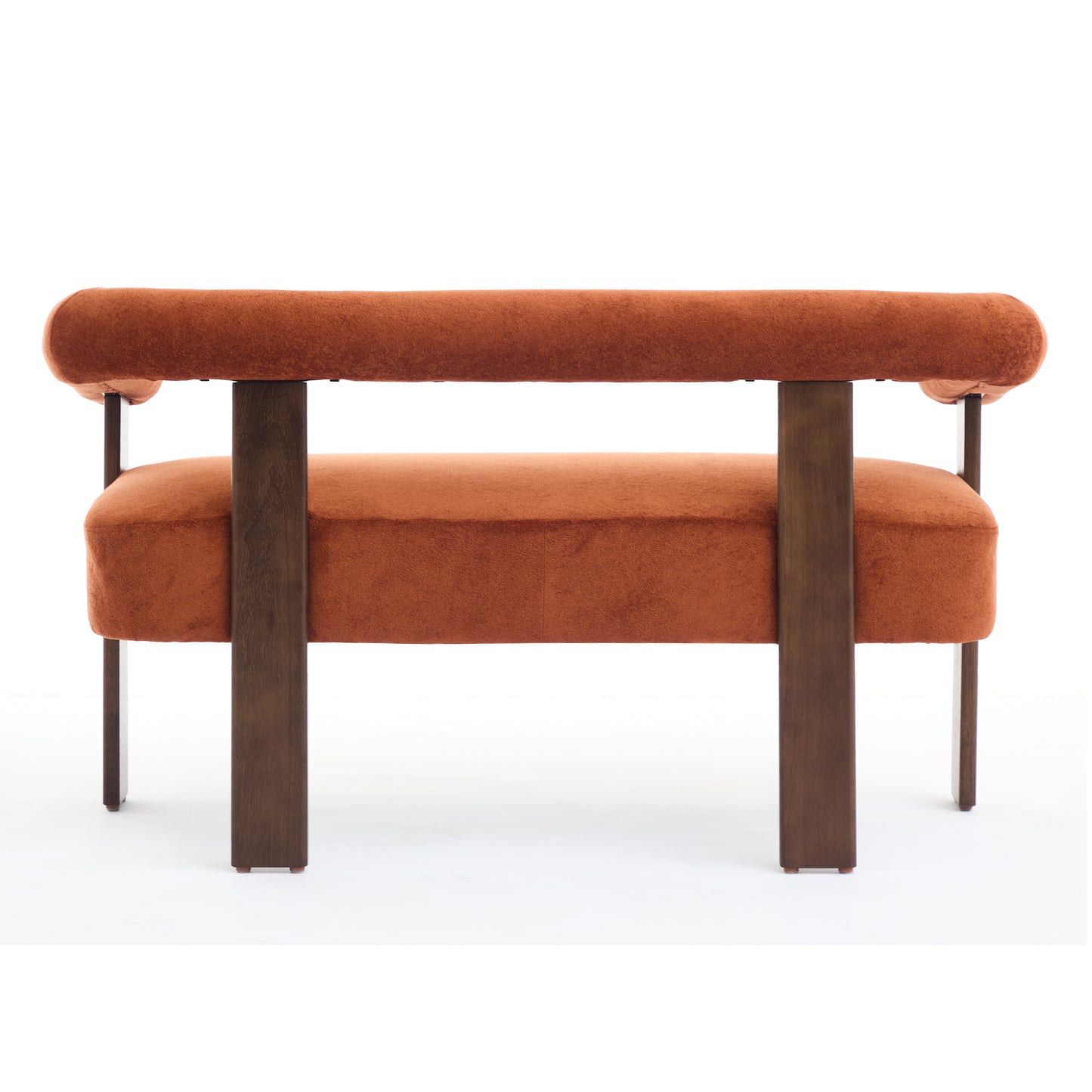 Round armrest loveseat(Dark orange+Brown) image 5