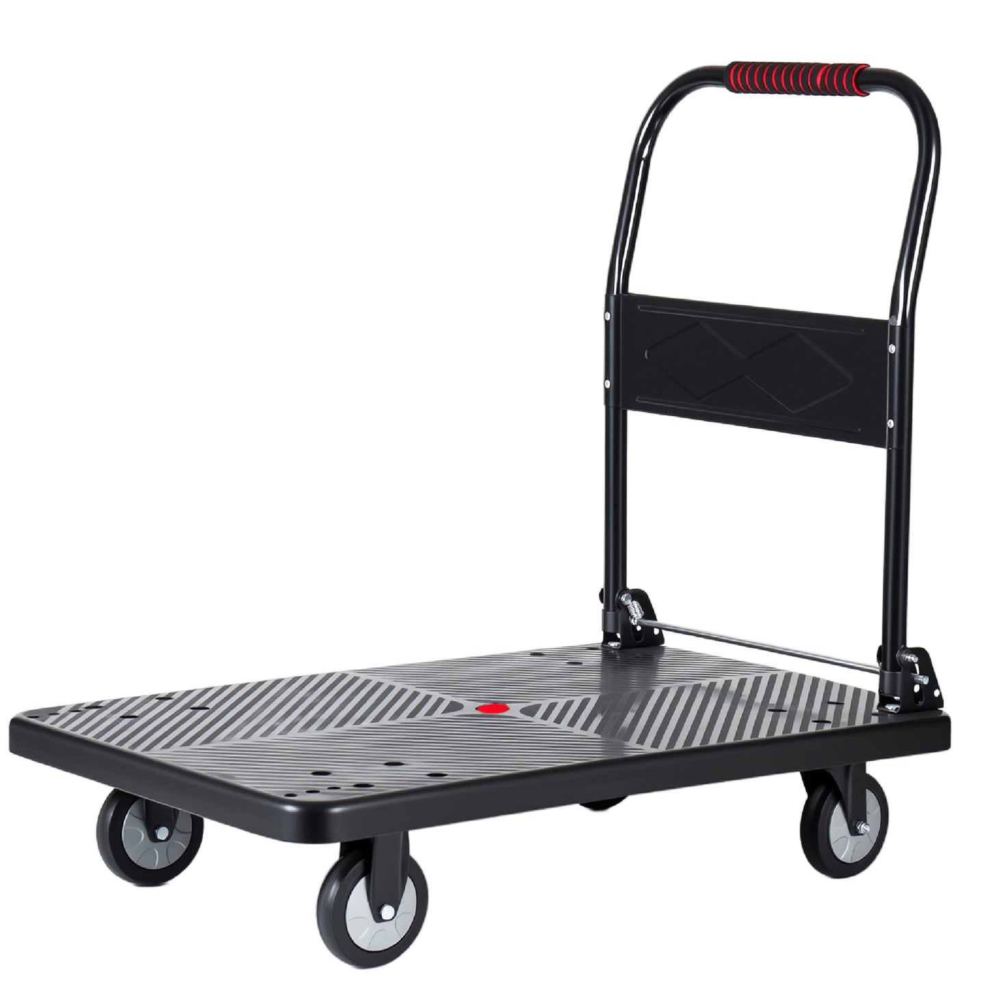 35-3/4" Long x 24" Wide Platform Truck, Foldable Handcart with 5'' TPR 360-Degree Silent Wheels, 660lbs Heavy-Duty Push Dolly Cart, 4 Steel Load-Bearing Beams for Warehouse Garage Home Use image 8