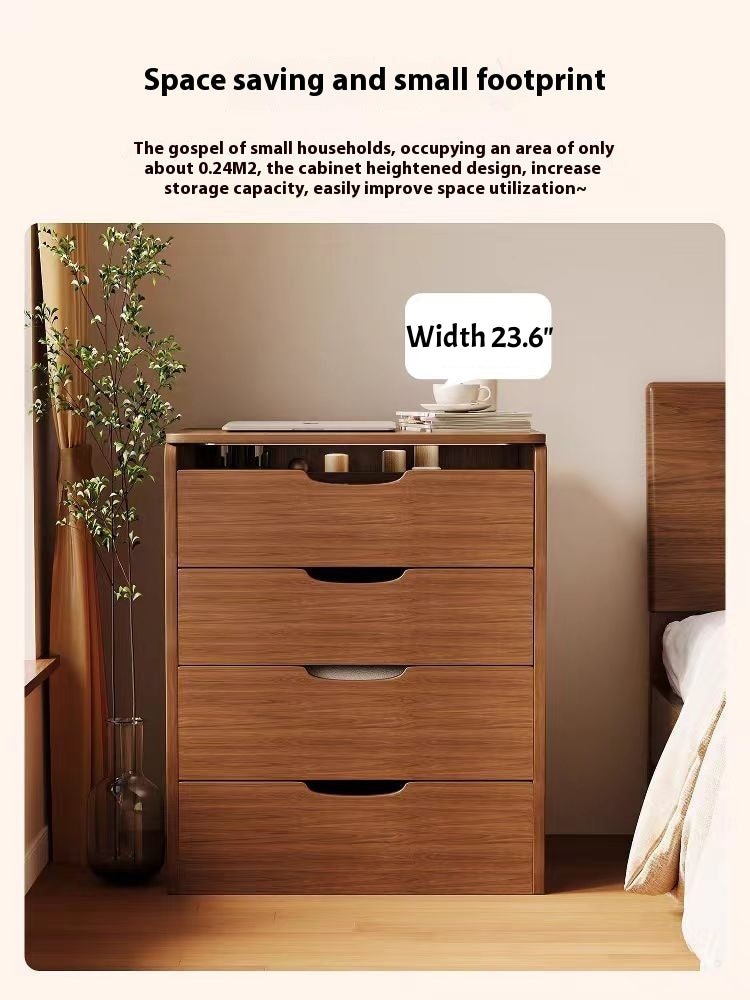 (60cm) 3 in 1 Vanity Desk with Plip Top Mirror, Small Make Up Vanity Set with Visible Glass Desktop, Compact Makeup Vanity with 3 Drawers, Dressing Table for Bedroom (Walnut Color) image 8