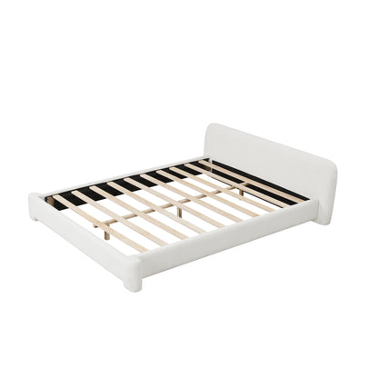 [Cozy White Bouce Upholstered Bed[ - A Dreamy Addition to Your Bedroom, KING image 2