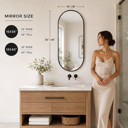 BLACK PVC frame mirror 18X40 INCH image 9