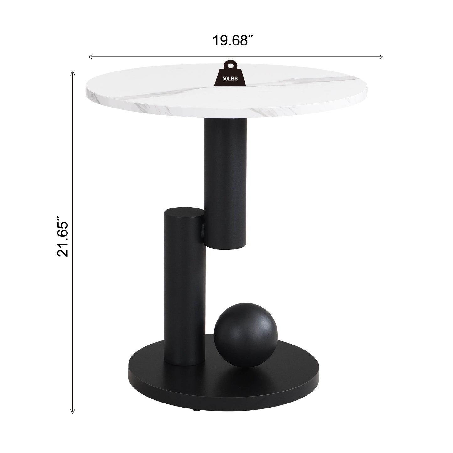 Modern Nesting Coffee Table Set of 2 End Table for Living Room, Oval and Round Table Set image 10
