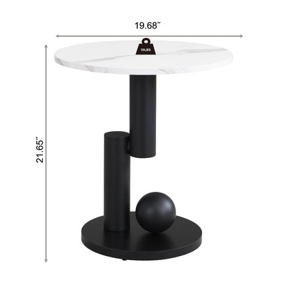 Modern Nesting Coffee Table Set of 2 End Table for Living Room, Oval and Round Table Set image 10