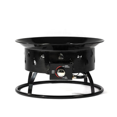 19" Propane Gas Fire Pit Table, 50000 BTU Round Steel Fire Pit for Outside Patio Deck Garden Backyard-Black