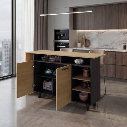 Korega TRB Kitchen Island Modern Kitchen Island with Storage Cabinet Drawers image 3