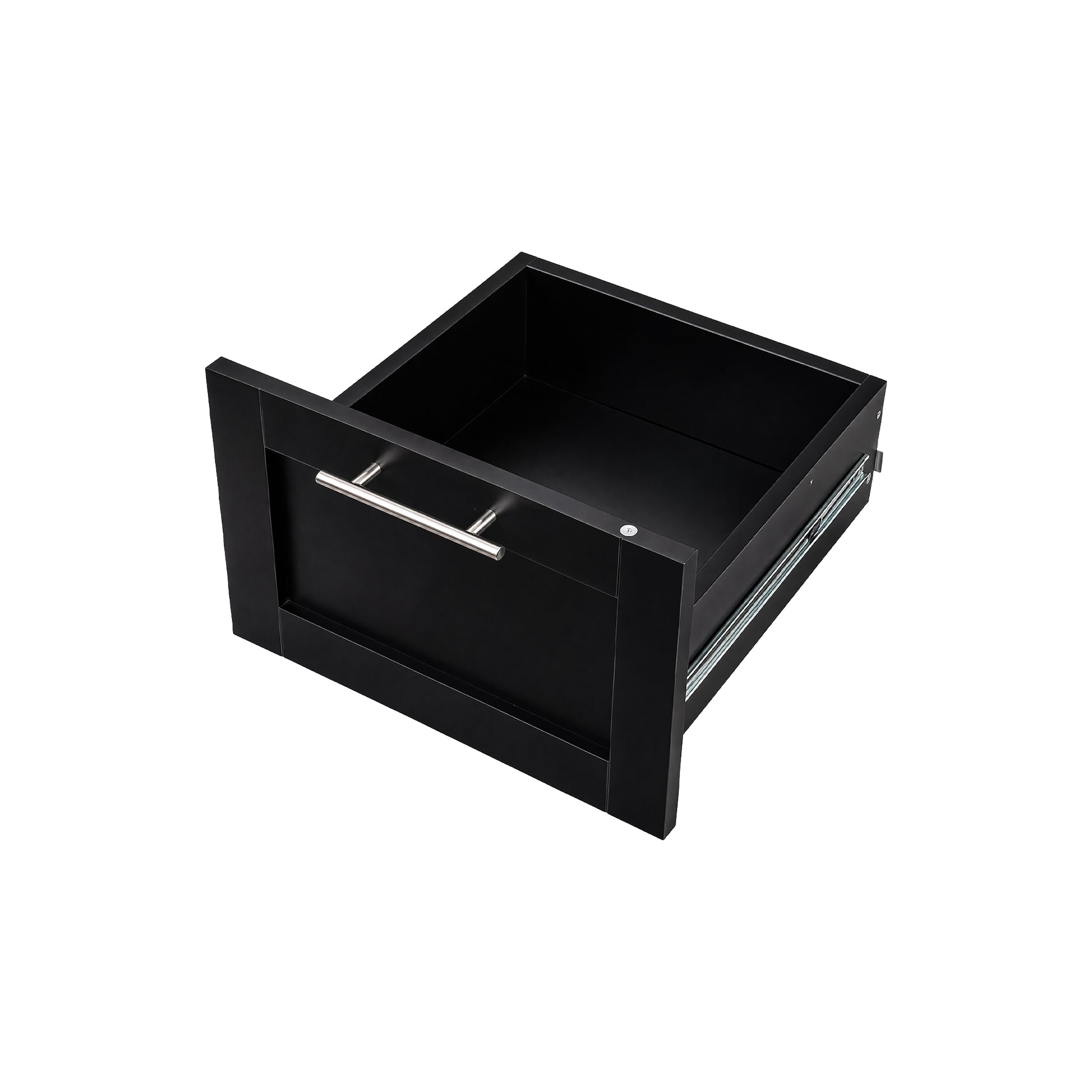 Standard kitchen Pantry,Tall Cabinet,Freestanding Cabinet with one door and two drawers for Kitchen, Dining Room, BLACK image 6