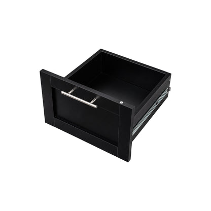 Standard kitchen Pantry,Tall Cabinet,Freestanding Cabinet with one door and two drawers for Kitchen, Dining Room, BLACK image 6