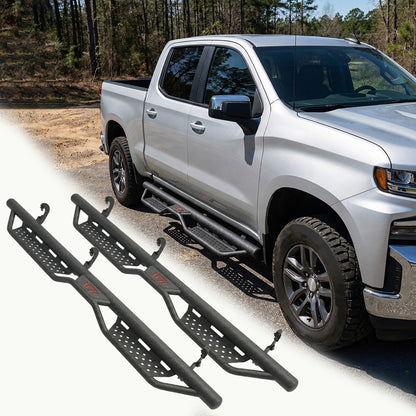 Two Stairs Running Board Compatible with 2007-2018 Chevy Silverado GMC Sierra 1500; 2007-2019 2500 HD 3500HD; 2019 LD/Limited Crew Cab Drop Step Side Step Nerf Bars image 1