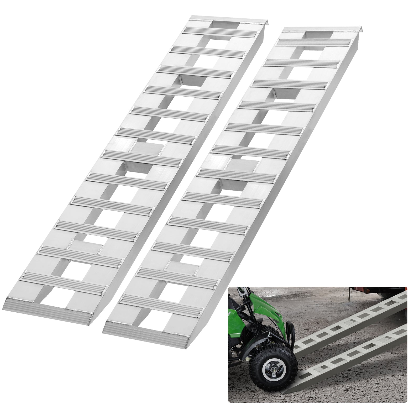 72" x 15" Aluminum Ramps 6000 LBS Capacity Loading Ramps 2PCS image 8