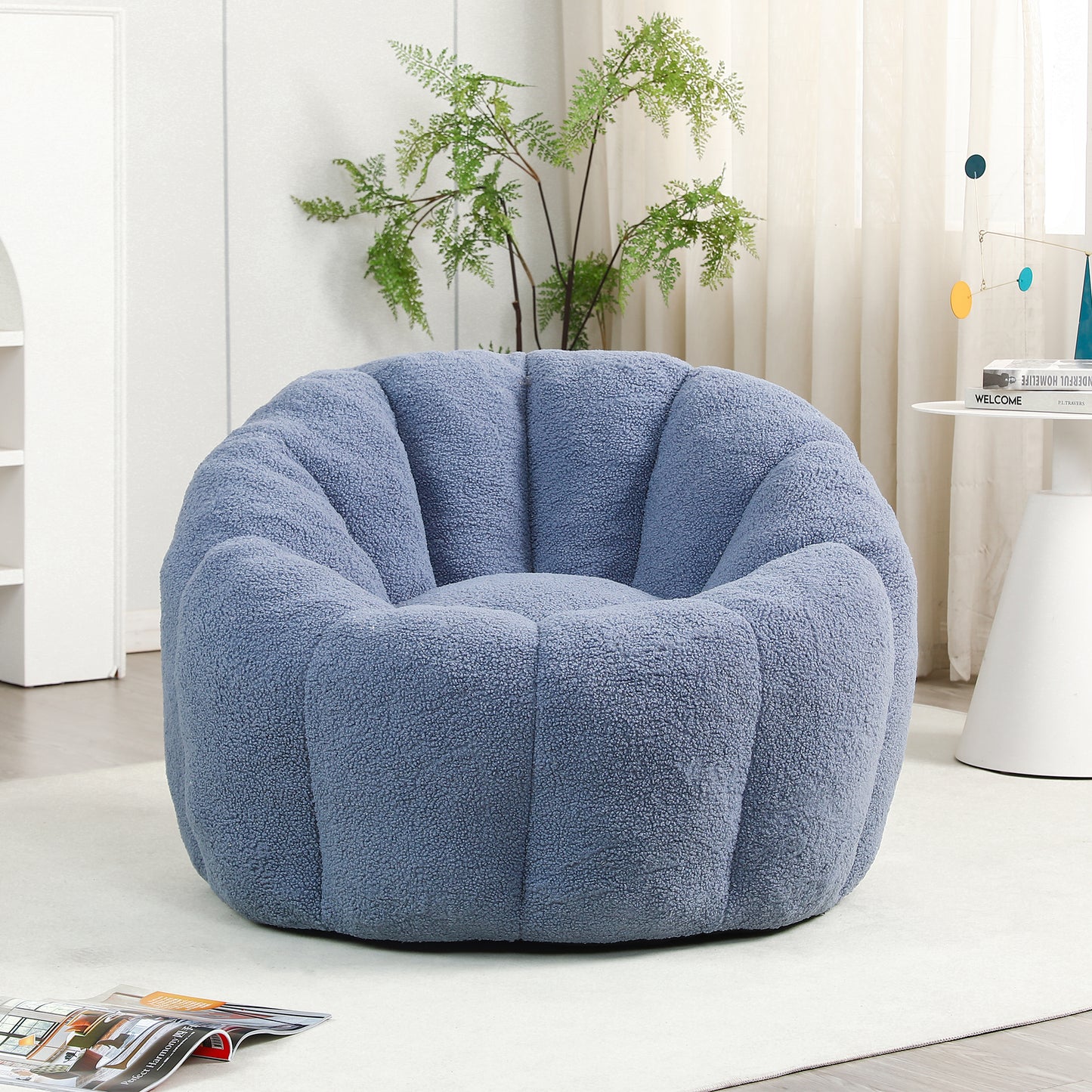 Bean Bag Chair, Bean Bag Sofa Chair with Armrests Stuffed High-Density Foam, Lazy Sofa Comfy Chairs BeanBag Chair for Adults in Living Room,Bedroom Reading image 2