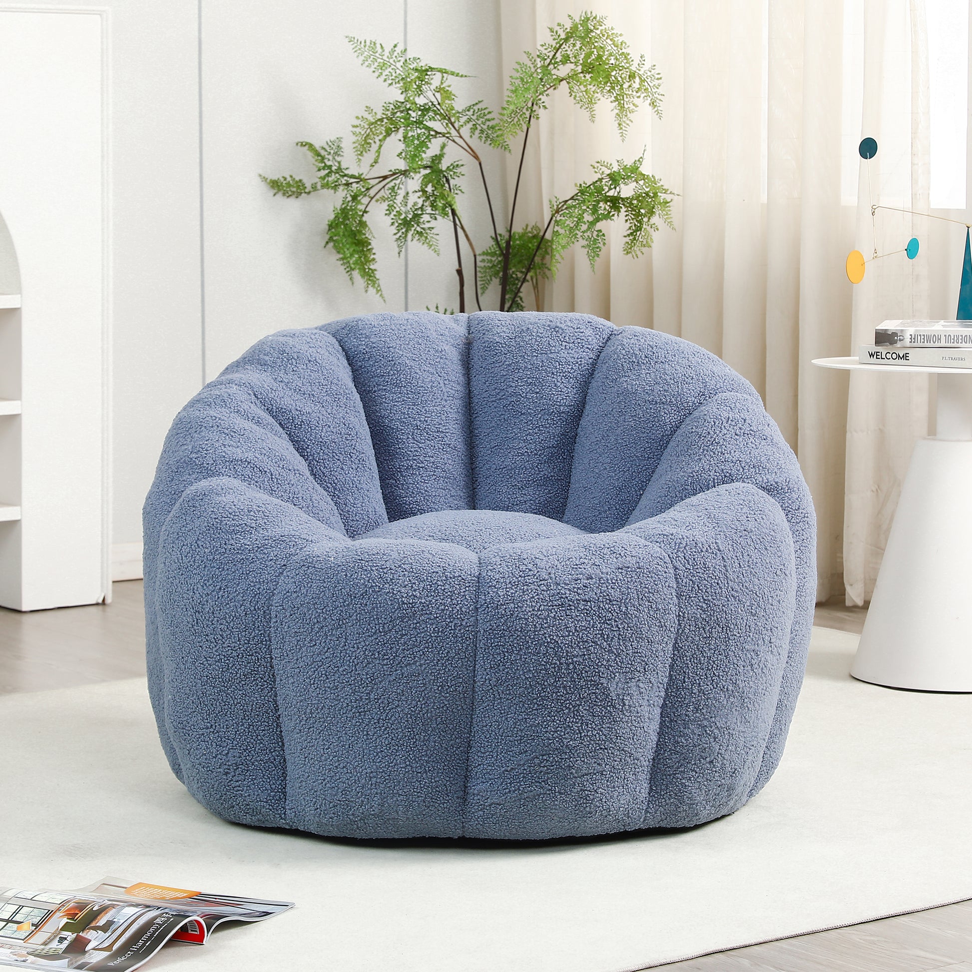 Bean Bag Chair, Bean Bag Sofa Chair with Armrests Stuffed High-Density Foam, Lazy Sofa Comfy Chairs BeanBag Chair for Adults in Living Room,Bedroom Reading image 2