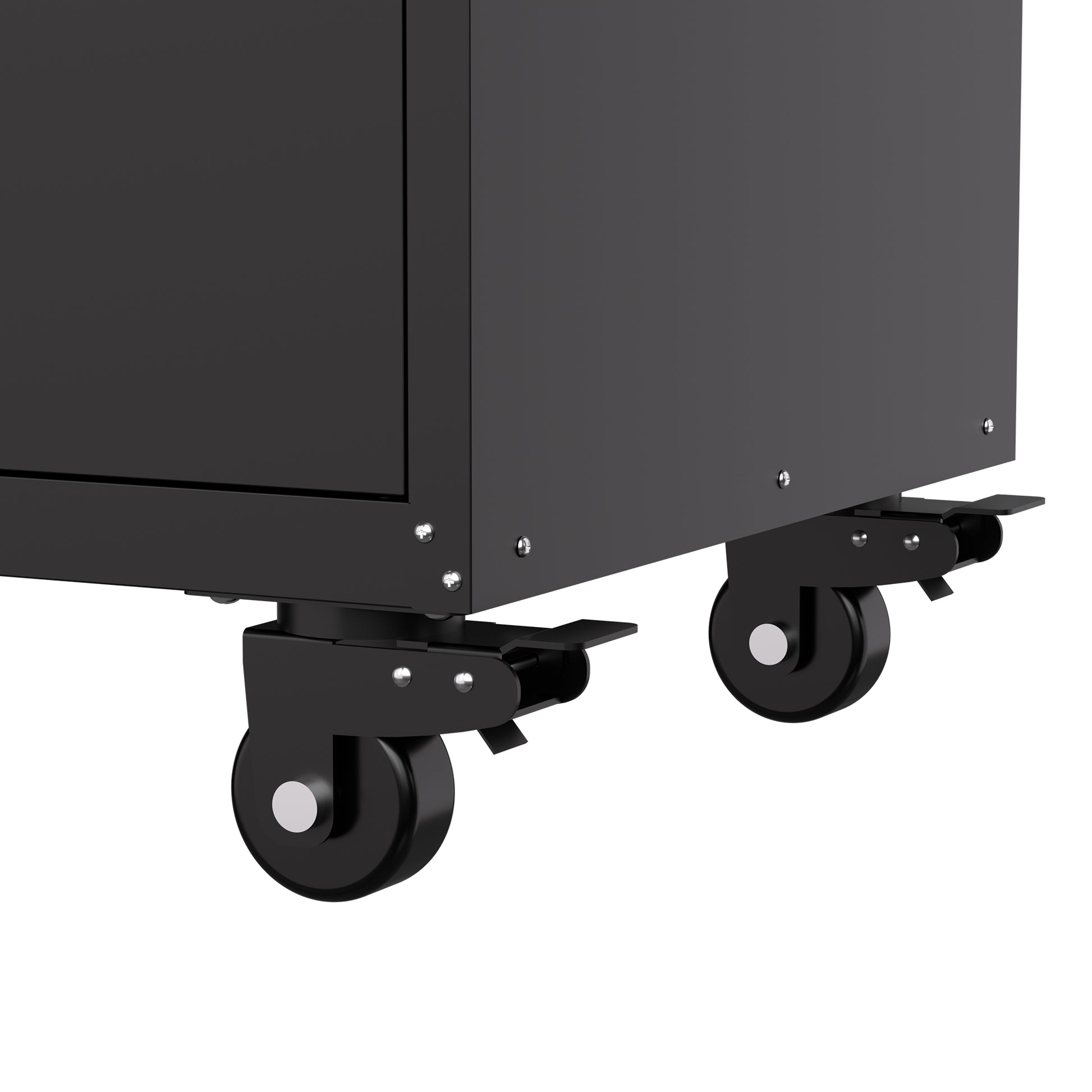34.3" Mobile Tool Storage Cabinet - Garage Organizer with Lockable Compartment & 4 Drawers, Rolling Steel Chest for Workshop and Home Garage image 2