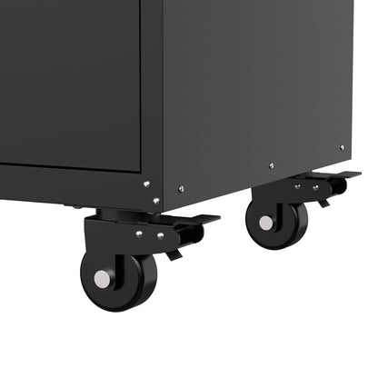 34.3" Mobile Tool Storage Cabinet - Garage Organizer with Lockable Compartment & 4 Drawers, Rolling Steel Chest for Workshop and Home Garage image 2