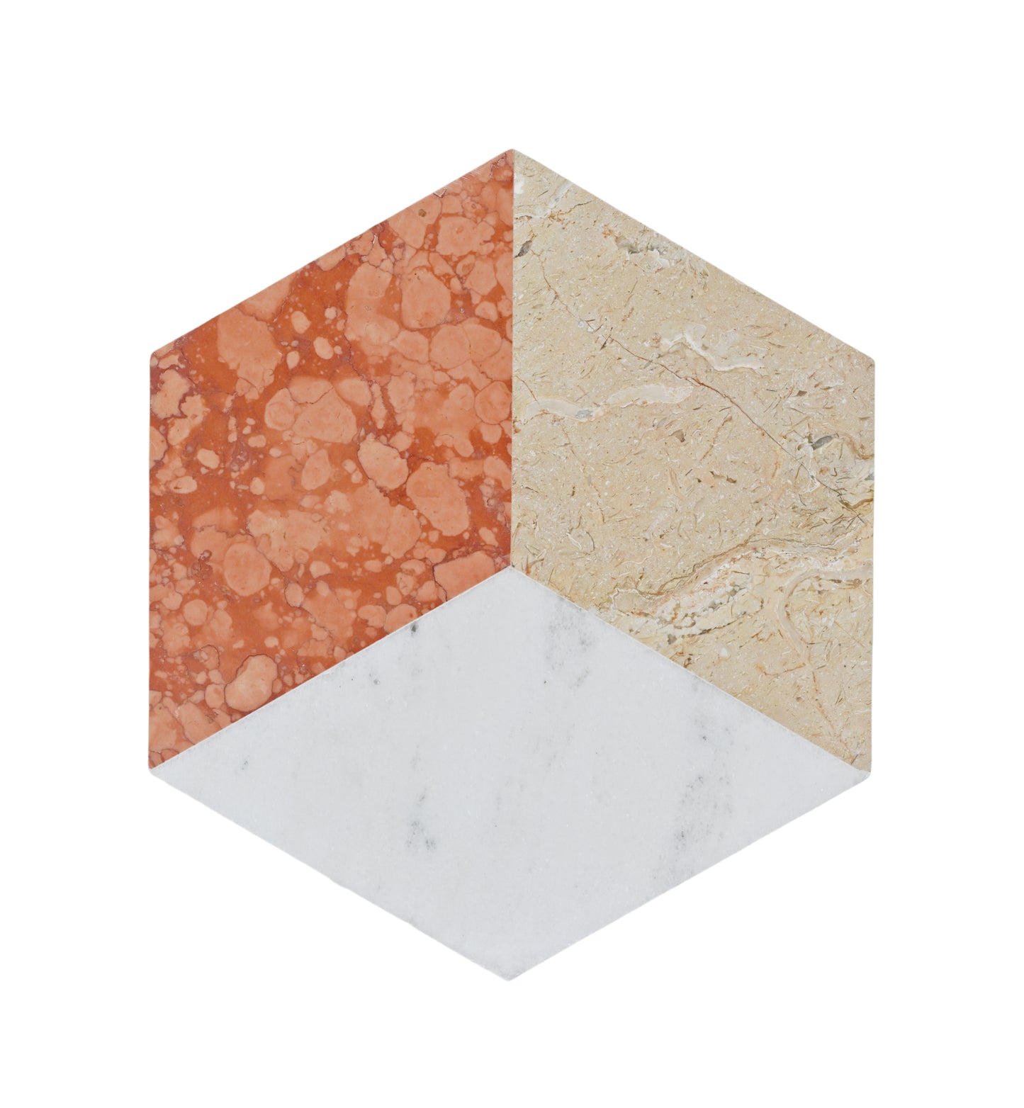 Hexagon Water-jet marble,White Gold Red 3 color, natural marble, for floor and wall,polished marble tile, natural stone, genuine marble, real marble, 1 box 12 pcs image 2