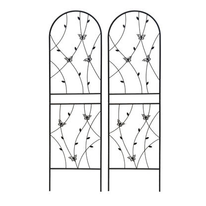 4 Pack Metal Garden Trellis 71" x 19.7" Rustproof Trellis for Climbing Plants Outdoor Flower Support Butterfly Deco Black image 12