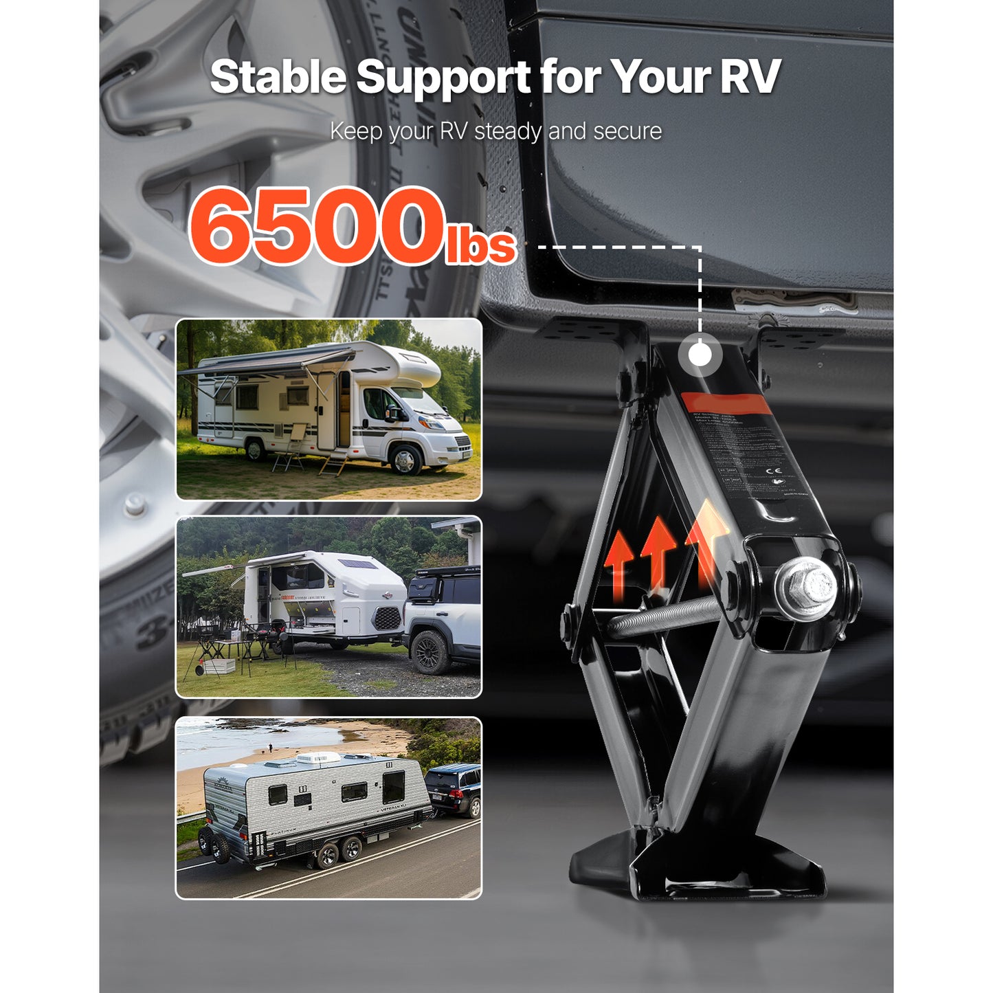 RV Scissor Jacks 6500 lbs 23.4 in RV Stabilizer Leveling Scissor Jacks Set of 2 image 3