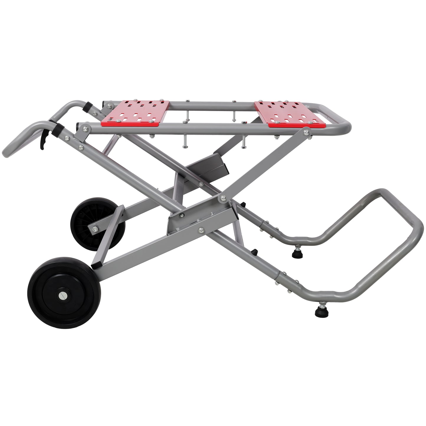 Rolling Foldable Table Saw Stand, Heavy Duty Portable Universal Table Saw Base with 8" Wheels, Adjustable Height, 330Lbs Load Capacity for Woodworking Garage Workshop image 5