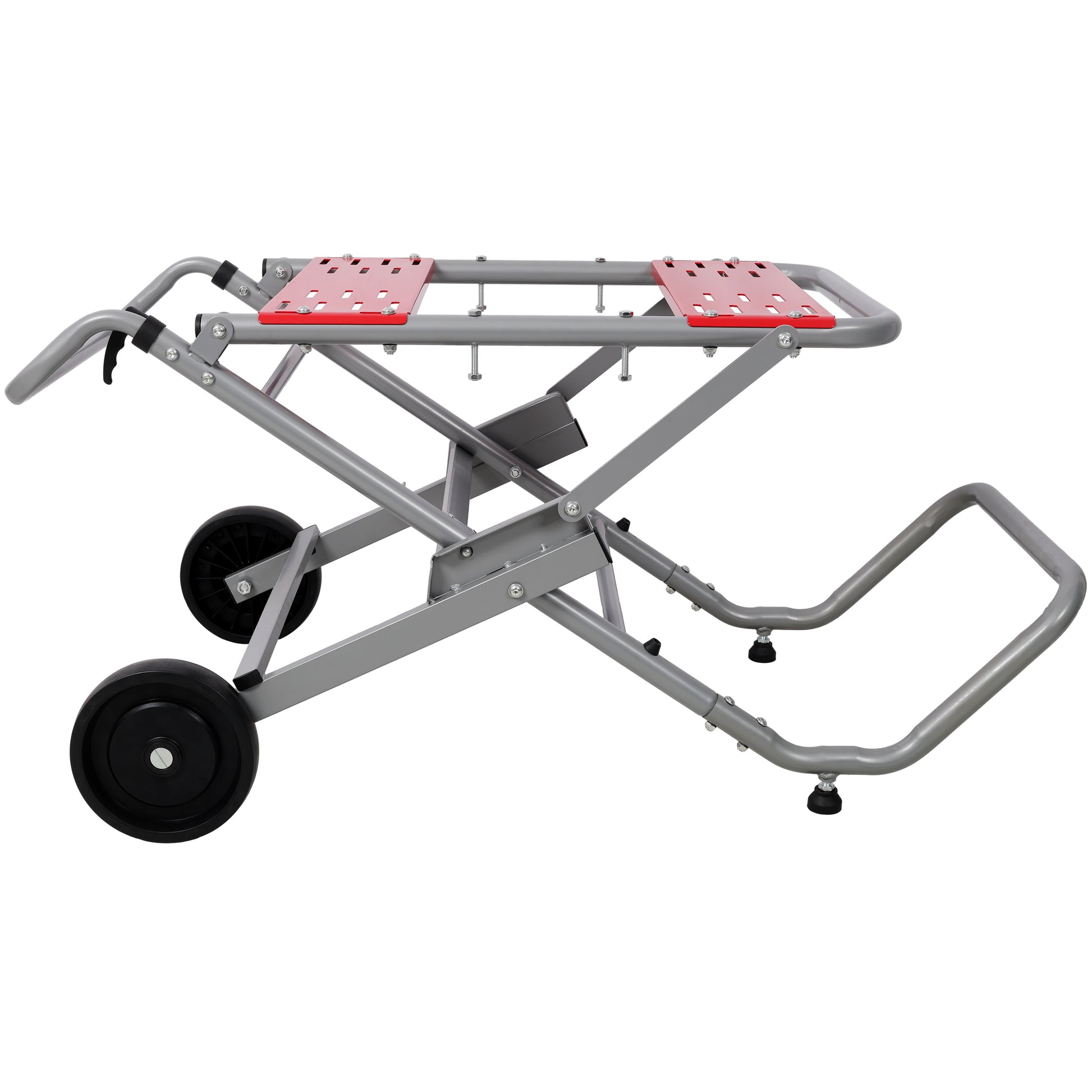 Rolling Foldable Table Saw Stand, Heavy Duty Portable Universal Table Saw Base with 8" Wheels, Adjustable Height, 330Lbs Load Capacity for Woodworking Garage Workshop image 5