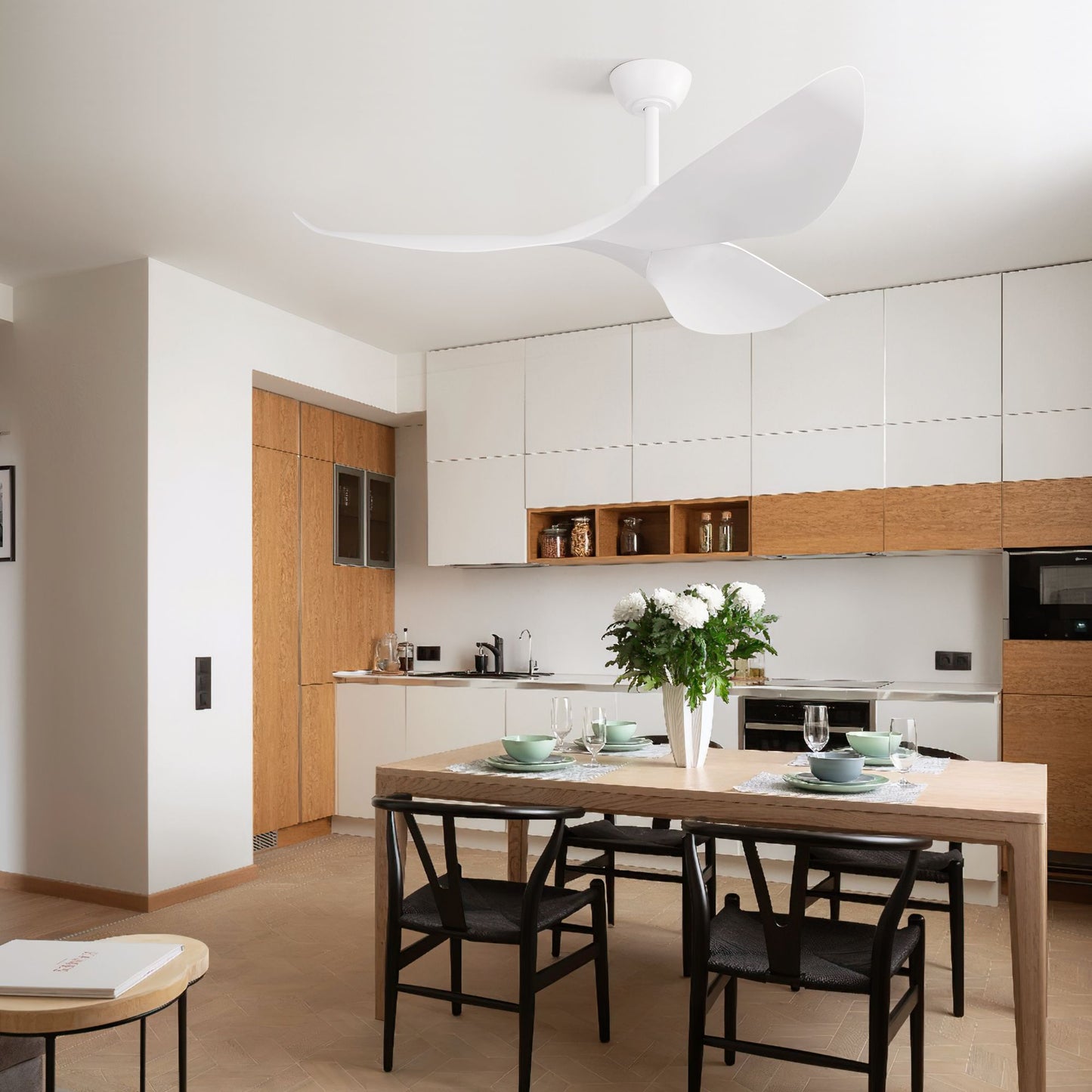 38 Inch Ceiling Fan Without Light, Modern Indoor Outdoor Ceiling Fans with DC Motor Remote Control for Bedroom, Living R image 5