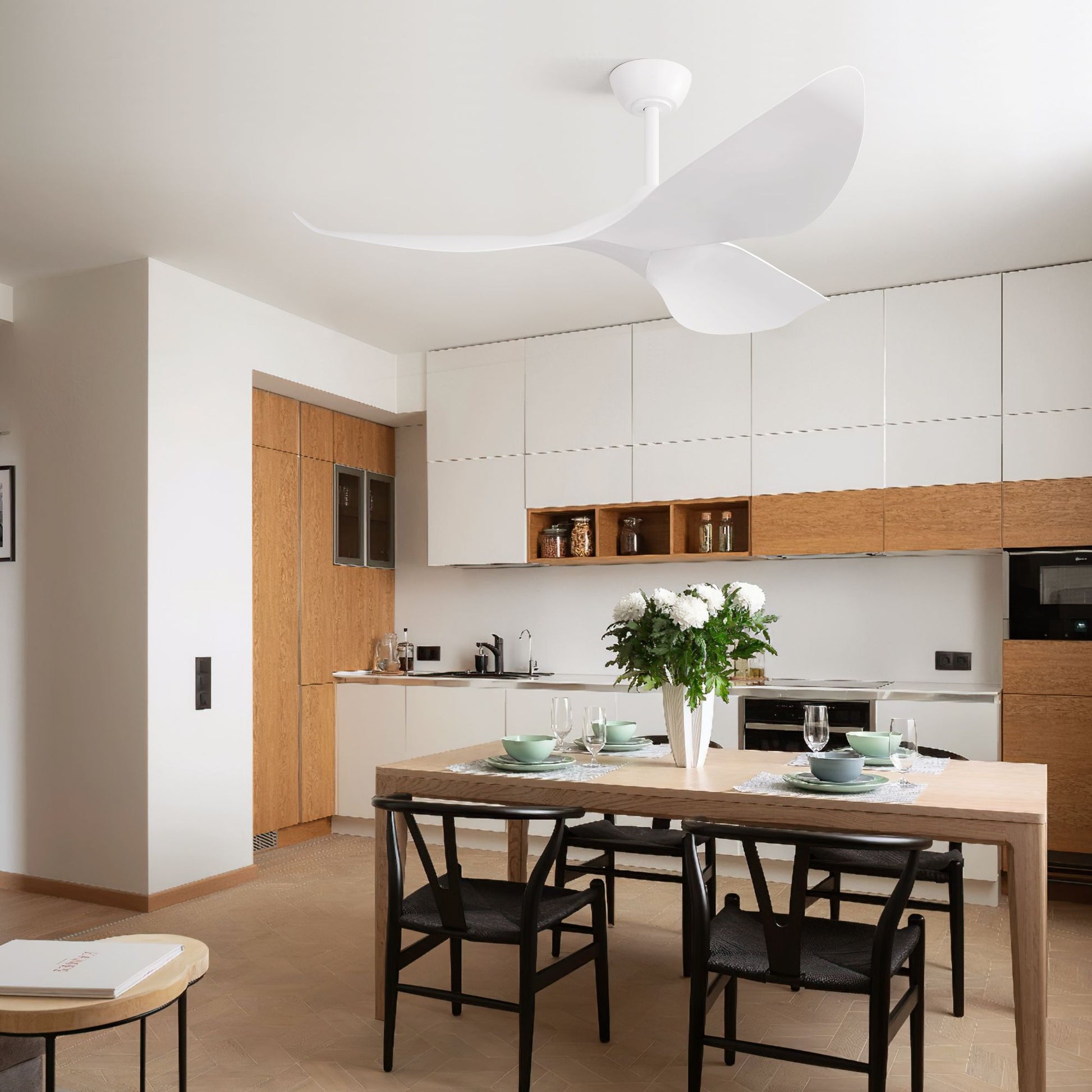 38 Inch Ceiling Fan Without Light, Modern Indoor Outdoor Ceiling Fans with DC Motor Remote Control for Bedroom, Living R image 5