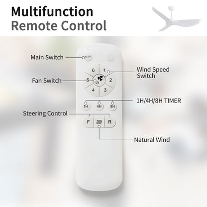 38 Inch Ceiling Fan Without Light, Modern Indoor Outdoor Ceiling Fans with DC Motor Remote Control for Bedroom, Living R image 8