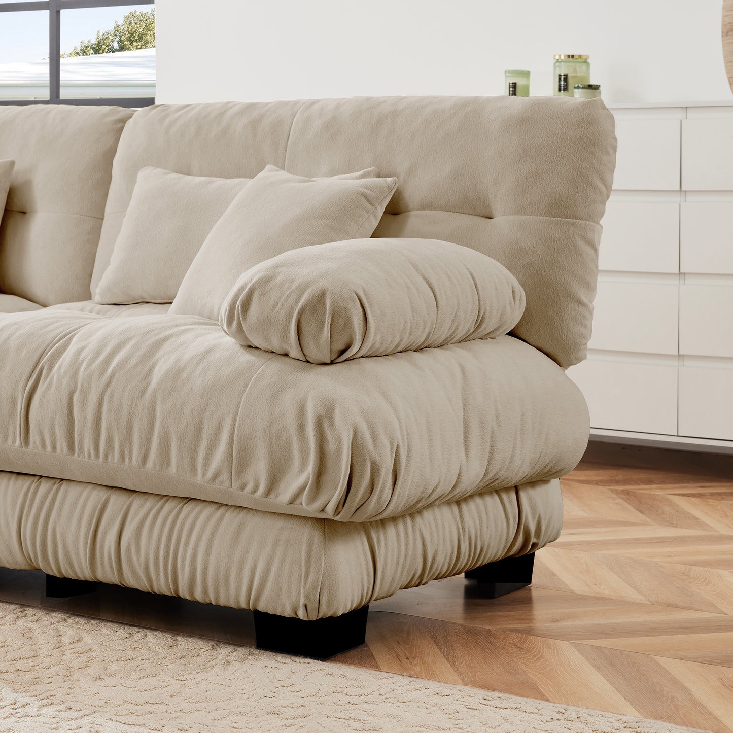 27 Sofa LSF W/2 pillows -Light Coffee image 7