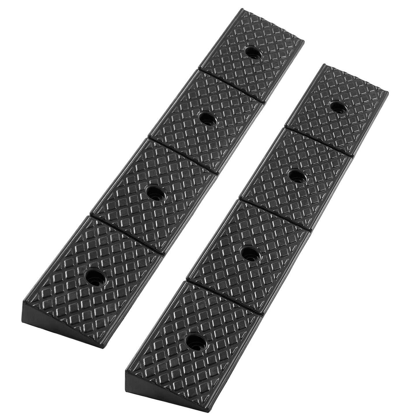 Rubber Curb Ramp, 33069 lbs Load Capacity, 2 Inches Rise Height Heavy Duty Rubber Threshold Ramp with Drainage Tank for Wheelchairs, Strollers, Motorcycles, Cars, Lawn Mowers & Trailers, 2 Pack image 4