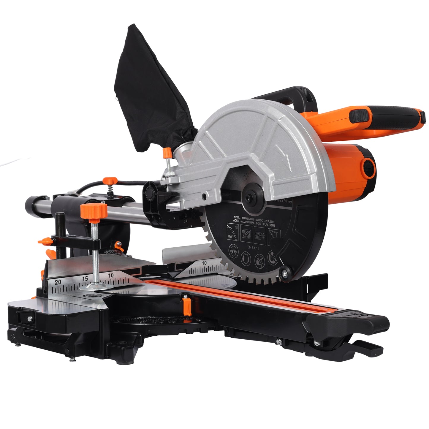 10in Single Bevel Double Speed Sliding Miter Saw,48T Blade,2-Speed 5000/3200 RPM,3.5x13in Cutting Capacity,ETL certificate image 7