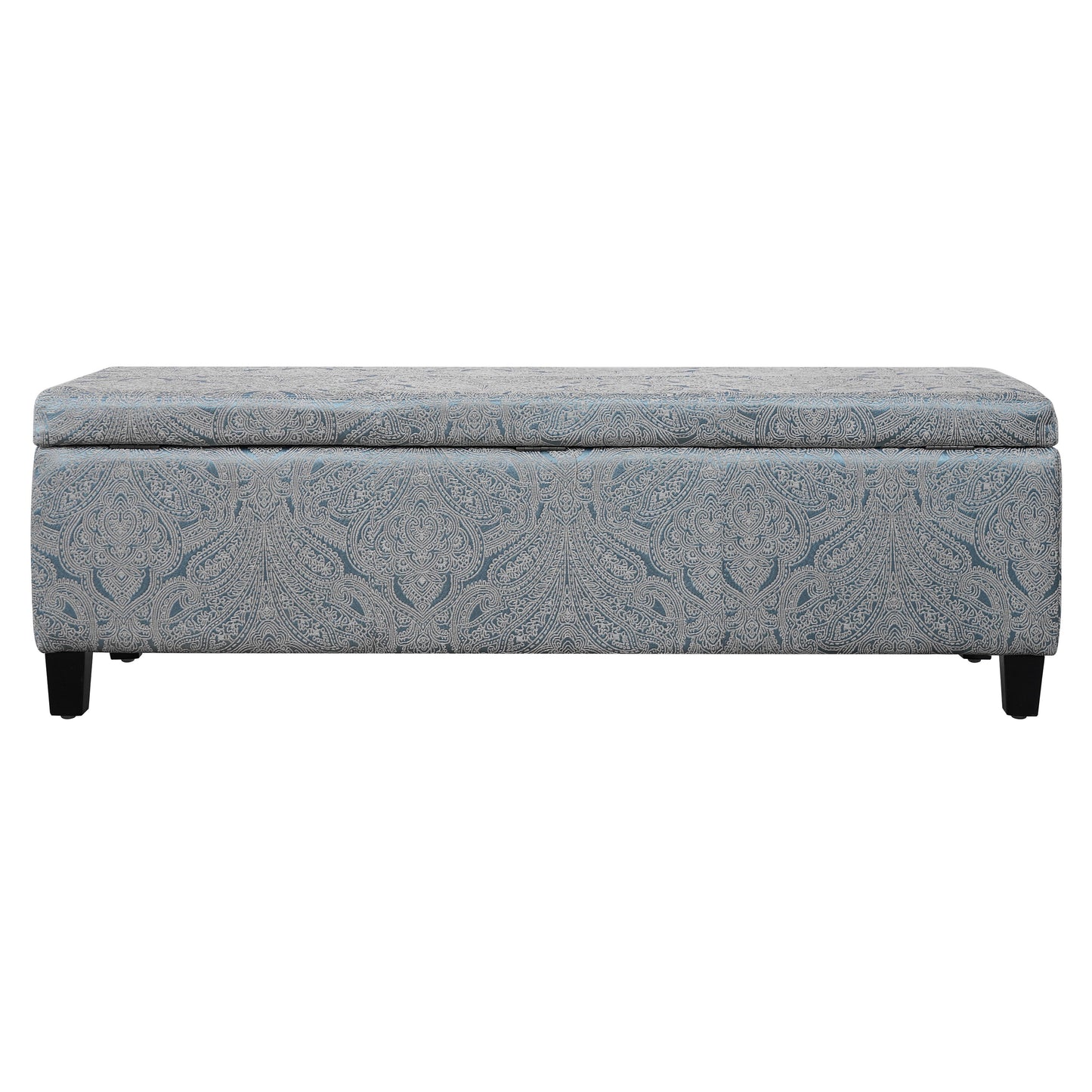 Indoor Jacquard Storage Ottoman Bench - Upholstered Entryway Bench with Hidden Storage, 300lbs Weight Capacity for Living Room, Bedroom & Hallway image 7