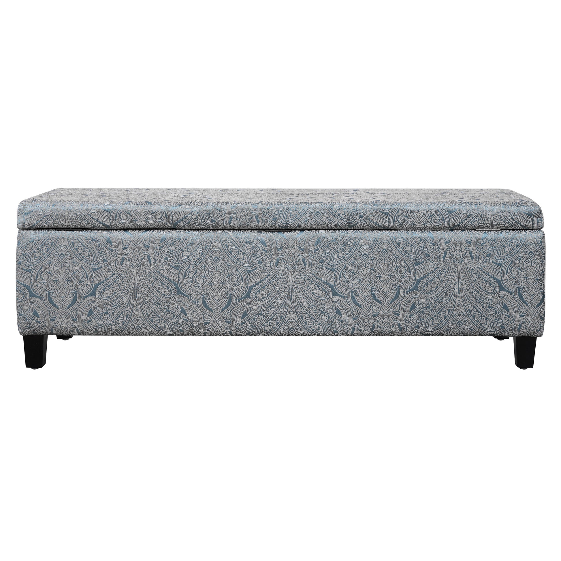 Indoor Jacquard Storage Ottoman Bench - Upholstered Entryway Bench with Hidden Storage, 300lbs Weight Capacity for Living Room, Bedroom & Hallway image 7