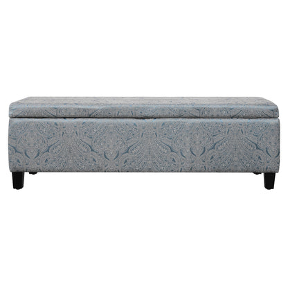 Indoor Jacquard Storage Ottoman Bench - Upholstered Entryway Bench with Hidden Storage, 300lbs Weight Capacity for Living Room, Bedroom & Hallway image 7