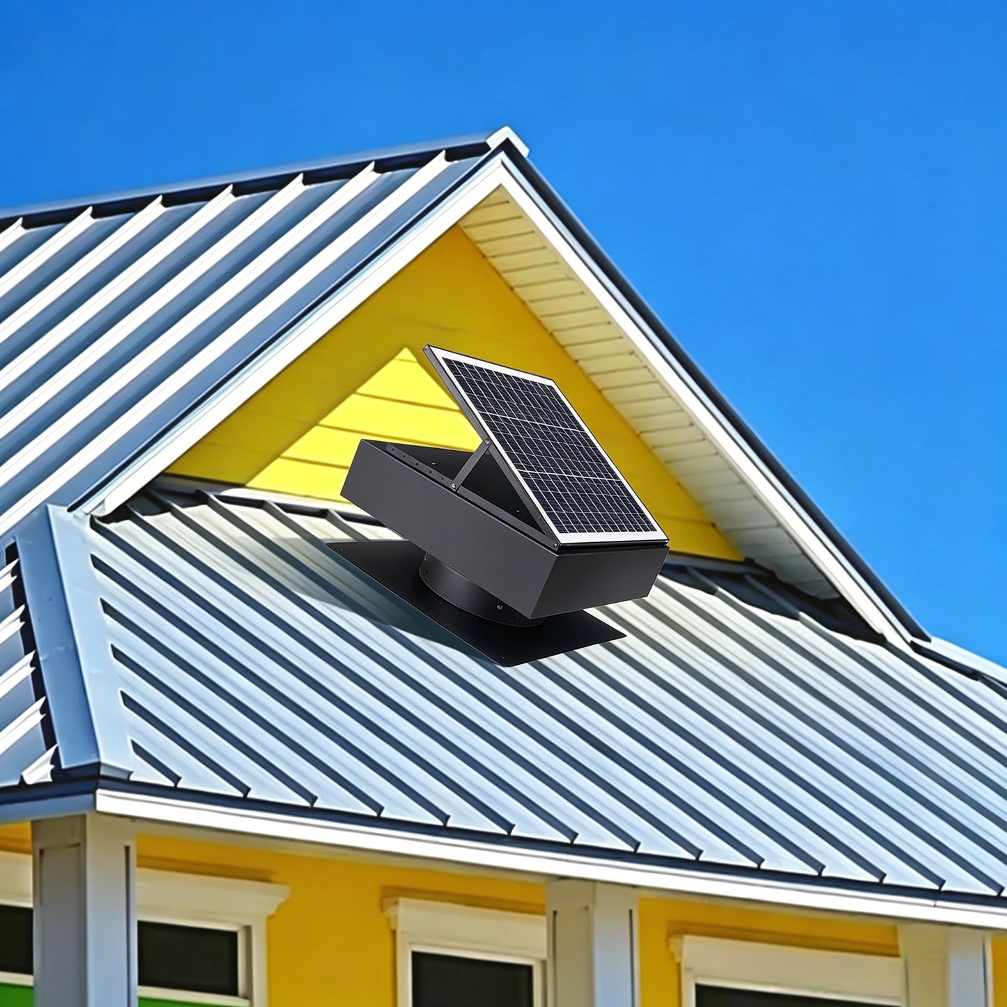 12" Solar Roof Vent Fan,40W Dual Power Attic Exhaust Fan with 3-Speed Remote & 25°C Auto Start,1200 CFM,MPPT Controller Solar Ventilator image 1