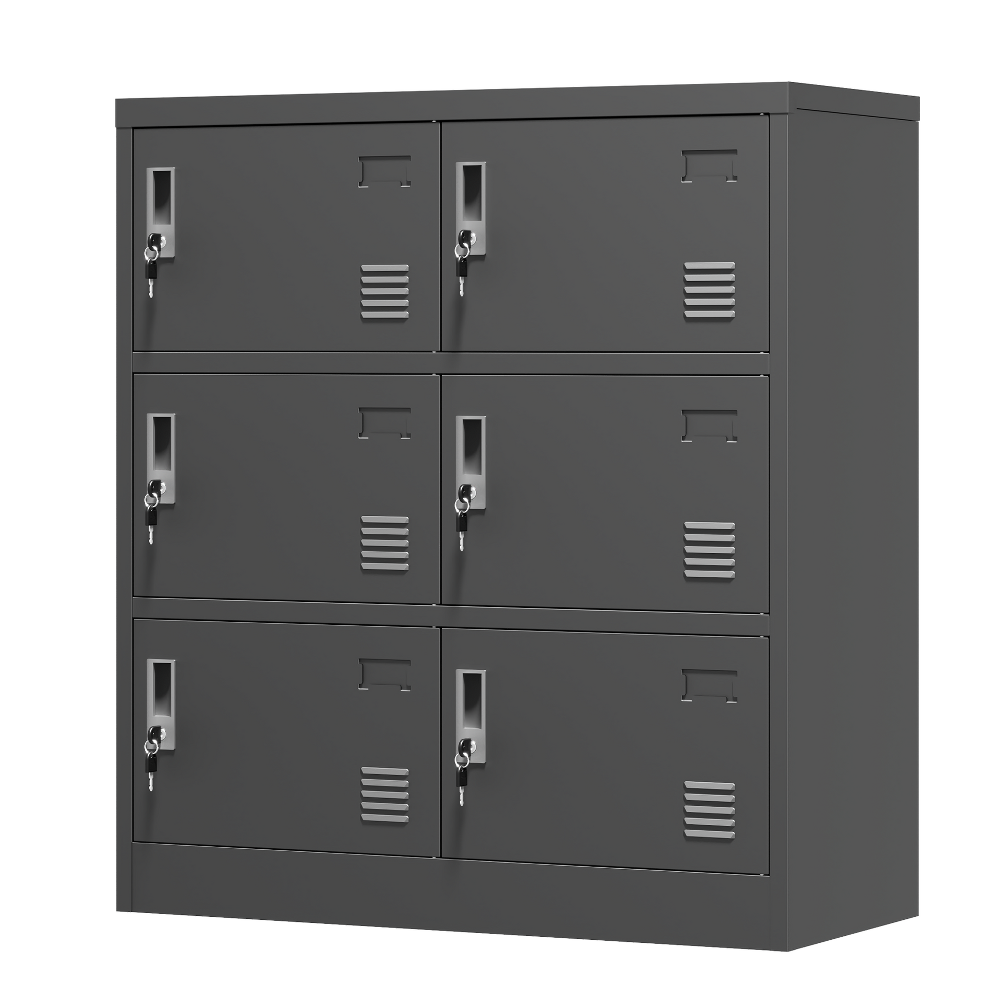 6-Door Employee Storage Locker, Metal Lockers for Office, Gym, School, and Homewith Card Slot (Black) image 6