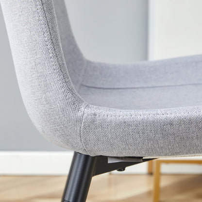 Comfortable Linen-Cotton Dining Chair Set - Six Pieces in Light Gray.Integrated Seat and Backrest,Linen-Cotton Material,Curved Widened Cushion Design For More Comfort. image 11