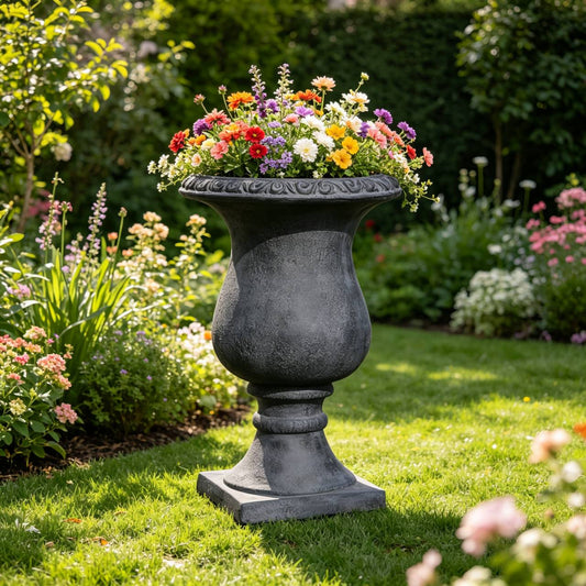 MGO Garden Planter, Garden decoration and planting,Color Antique Black, Size 26.38"X16.53 "X16.53 " image 1